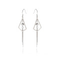 Silver 925 Geometric Statement Earrings Tassel Earrings